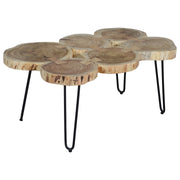 GHomeUK Acacia Wood Natural Brown Six Log Coffee Table - RERER